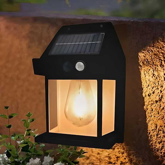 Outdoor Solar Tungsten Wall Light with Motion Sensor IP65 Waterproof LED Safety Light for Patio Outdoor Deck Porch Barn Garage